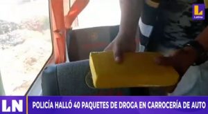 Puno: policía halló 40 paquetes de droga en auto