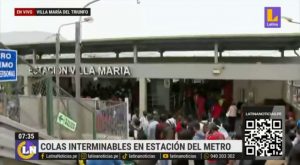 Reportan largas colas en estación Villa María de la Línea 1 del Metro de Lima
