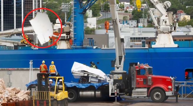 Restos del submarino Titán fueron trasladados a Canadá