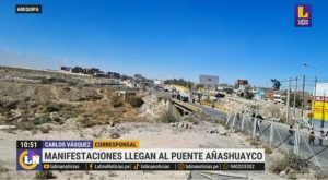 Protestas en Arequipa: manifestantes bloquearon puente Añashuayco