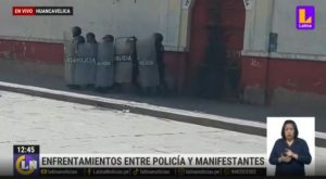Protestas en Huancavelica: registran primeros enfrentamientos entre policías y manifestantes