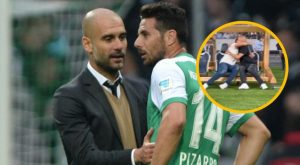 Pizarro y Pep Guardiola se unen en un abrazo sincero en reencuentro previo al City vs. Bayern 