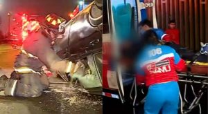 Hombre sufre accidente y queda atrapado en su auto por 30 minutos