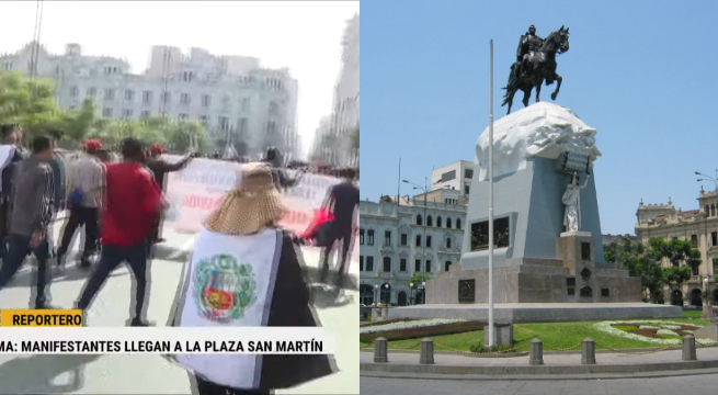 Protestas en Lima: manifestantes llegan a la Plaza San Martín
