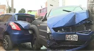 Policía choca su camioneta contra autos estacionados en Breña