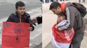 Padre e hijo rompen en llanto tras enterarse que asistirán por primera vez a un partido de River