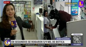 Delincuente roba botica en segundos y se lleva 9 mil soles en SJL