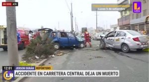 Carretera central: choque entre autos deja un muerto y cinco heridos