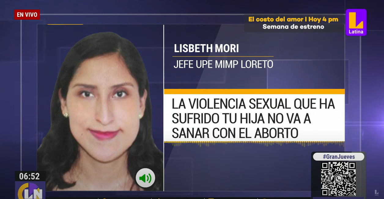 MIMP separa a Lisbeth Mori tras declaraciones en contra del aborto terapéutico a menor