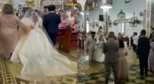 Novios se casan en iglesia inundada tras fuertes lluvias a causa del tifón Doksuri