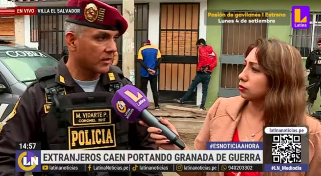 Policía captura a presuntos extorsionadores con granada de guerra en Villa El Salvador