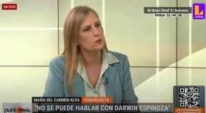 Maricarmen Alva sobre Darwin Espinoza: «Amenaza a todos»