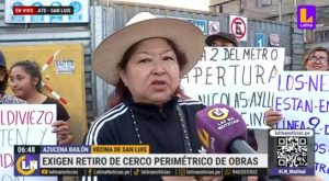 Vecinos exigen retiro de cerco perimétrico de obras de Línea 2 del Metro de Lima 