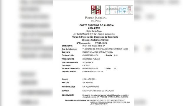 Este es el documento de apelación.