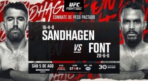 UFC en vivo: ¿a qué hora y cómo ver Sandhagen vs. Font vía streaming?