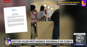 Clínica Internacional emite comunicado tras incidente entre el congresista Héctor Valer y usuarios