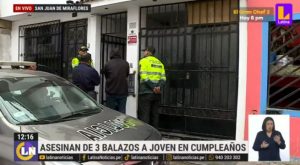 Joven es asesinado de tres balazos en medio de fiesta en San Juan de Miraflores 