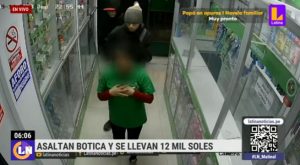 Comas: delincuentes se llevan 12 mil soles y paquete de pañales de farmacia 