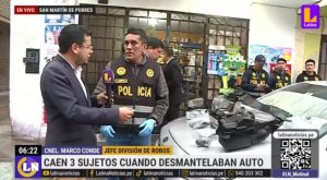 En el marco de estado de emergencia capturan a delincuentes que desmantelaron un auto en SMP 