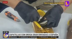 Policía incauta droga escondida en zapatillas de lona