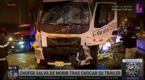 Chofer de tráiler salva de morir tras chocar en la Panamericana Sur | VIDEO