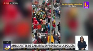 Gamarra: decenas de ambulantes agreden a policía de tránsito 