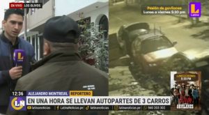 Los Olivos: delincuentes desmantelan tres vehículos en menos de una hora  