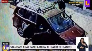 Familia fue asaltada por marcas al salir de banco en comas 