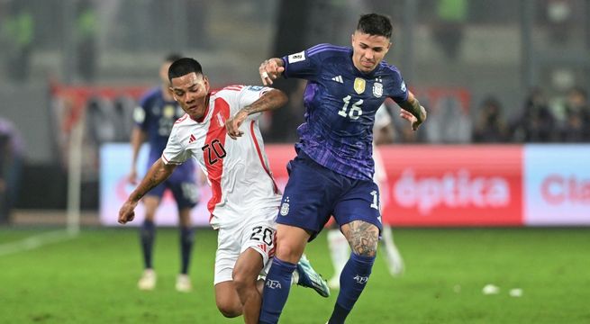 Perú cayó 2-0 ante Argentina por la fecha 4 de las Eliminatorias rumbo al Mundial 2026