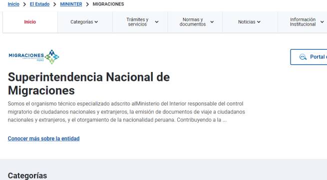 Página web de Migraciones estuvo fuera de servicio a poco del Perú vs Venezuela