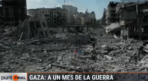 Gaza destruida tras un mes de iniciada la guerra entre Israel y Hamás