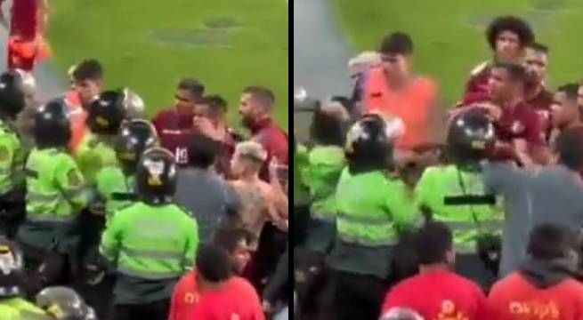Fuerte incidente: Policía impide acercamiento entre jugadores e hinchas de Venezuela [Video]