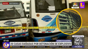 Independencia: detonan dinamita en buses y 20 viviendas se ven afectada | VIDEO 