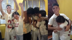 Piero Quispe rompe en llanto al abrazar a su madre tras campeonar con Universitario | VIDEO 