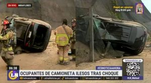 Miraflores: reportan accidente vehicular en acantilado de la Costa Verde