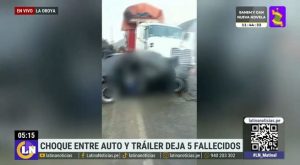 Choque entre auto y tráiler deja cinco muertos en plena carretera