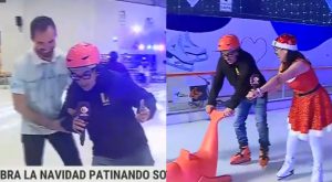 Adolfo Bolivar tuvo accidentada incursión EN VIVO en el patinaje sobre hielo