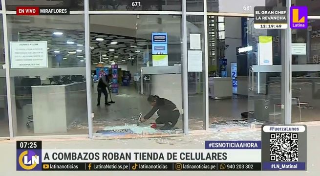 Miraflores: delincuentes asaltan a combazos conocida tienda de celulares