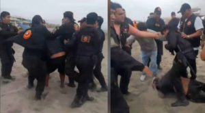 Comerciantes y trabajadores municipales se pelean en playa