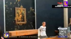 Activistas lanzan sopa al cuadro de la Mona Lisa | VIDEO