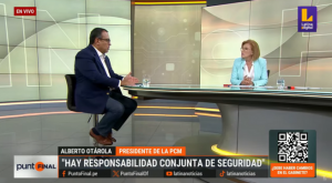 Alberto Otárola descarta que ministro del Interior sea removido: «Goza de la confianza de la presidenta»