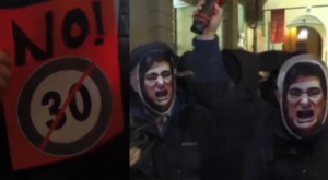 Por qué en Italia están protestando con máscaras de Javier Milei