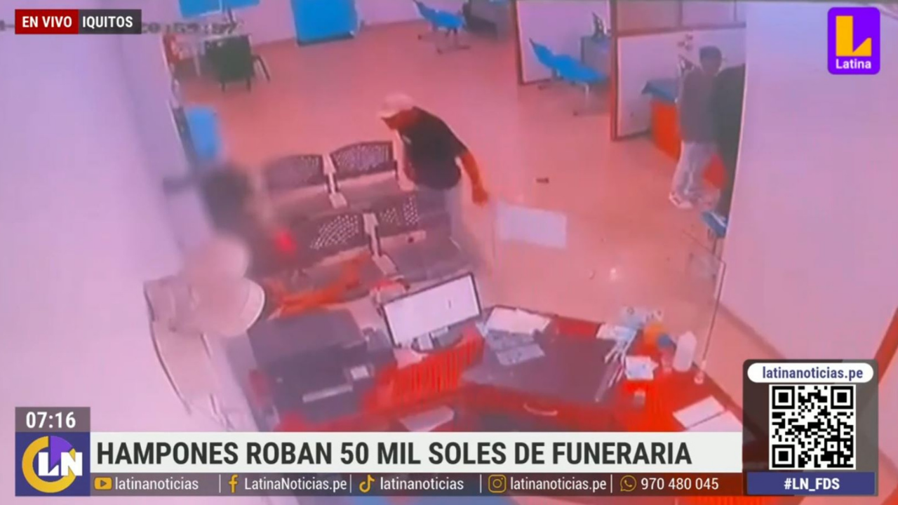 Delincuentes armados roban 50 mil soles de funeraria | VIDEO