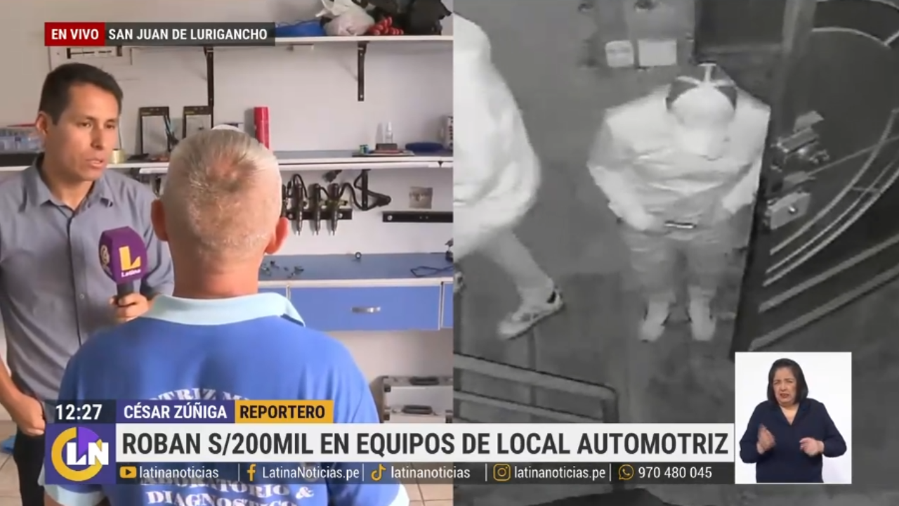 SJL: delincuentes roban más de 200 mil soles en local automotriz | VIDEO