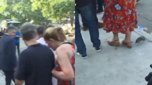 Gritaron y saltaron: una rata causó pánico en medio de un desalojo de una feria ilegal | VIDEO