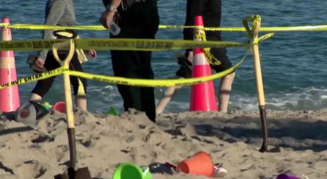 Tragedia en playa: niña quedó atrapada en agujero de arena