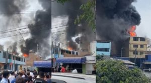 Casi 30 unidades de bomberos atienden incendio en almacén de San Miguel por más de 5 horas | VIDEO