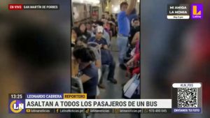 Delincuentes suben a bus ‘El Rápido’ y asaltan a balazos a más de 20 pasajeros 