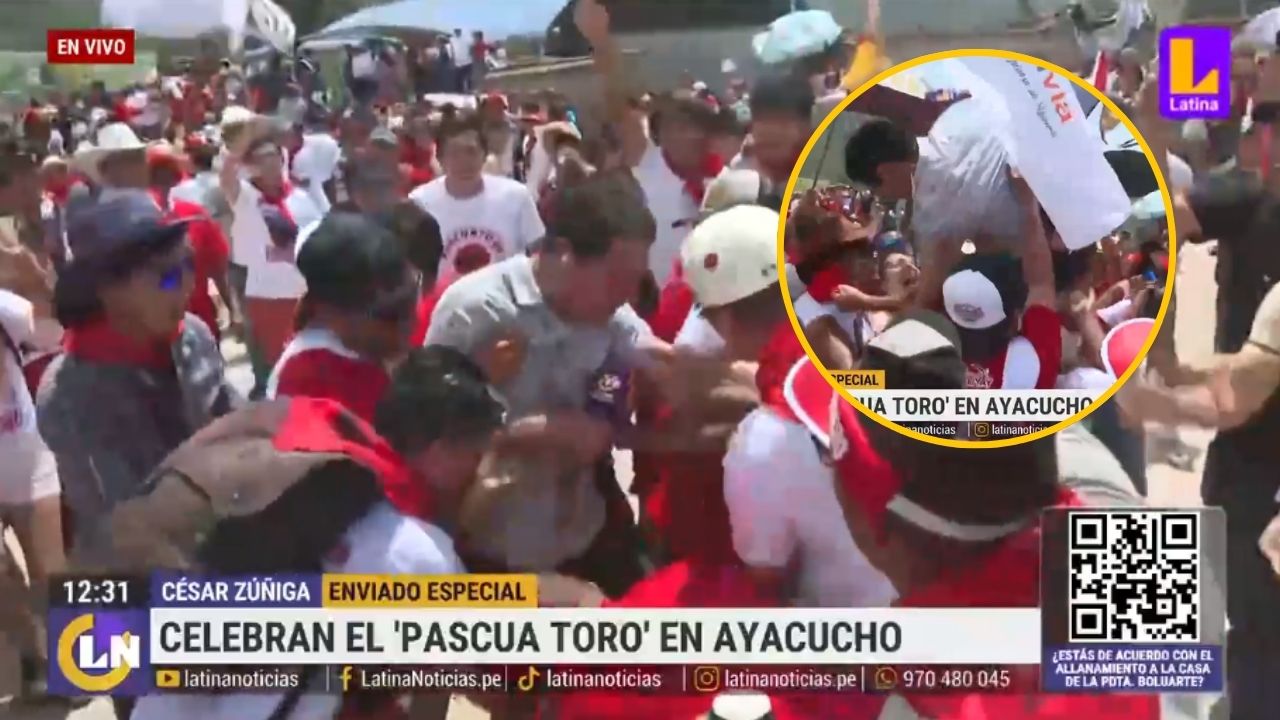 Reportero de Latina es ‘bautizado’ en VIVO por turistas en medio de tradicional ‘Pascua Toro’