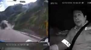 Cómo fue la reacción del chofer tras caída de rocas en Carretera Central | VIDEO